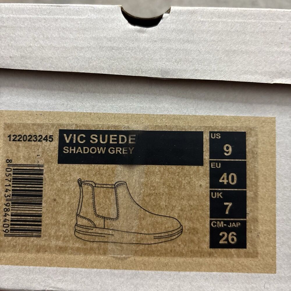 Size 9 Hey Dude Vic Suede Shadow Grey Slip On Boots Casual Comfort - Picture 2 of 12